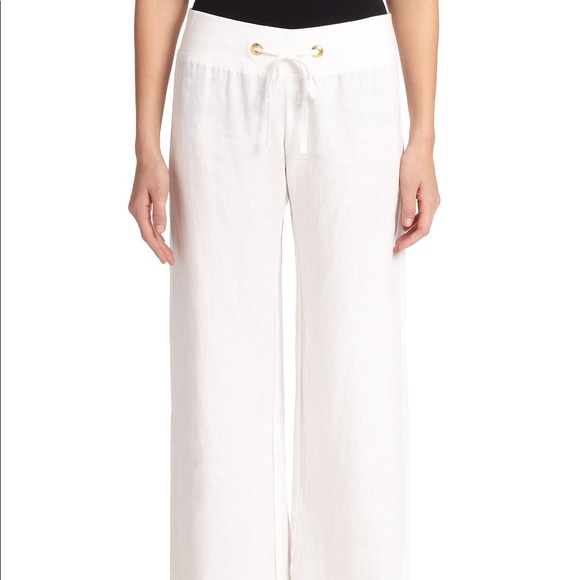SOLD 🛑 Lilly Pulitzer white Linen The Beach Pant 32407 size M - Picture 2 of 11